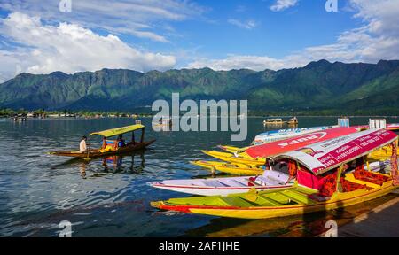 Srinagar, Indien - May 23, 2015. Landschaft von Dal Lake in Srinagar, Indien. Am See, im Nordosten von Srinagar gelegen, ist einer der am meisten beautifu Stockfoto