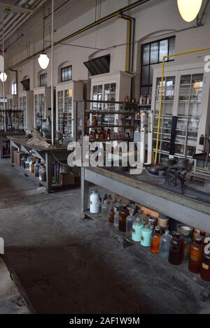 Die Labor- und Ausstattung innen Thomas Edison National Historical Park. Stockfoto