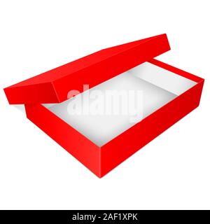 Red open box. Leeren Karton. Vector 3d-Darstellung Stock Vektor