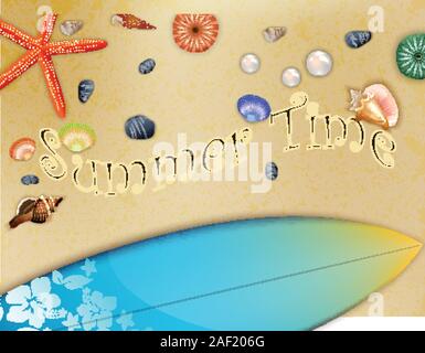Illustration Sommerzeit am Strand Stock Vektor