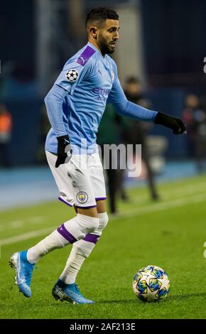 Zagreb, Kroatien. 11 Dez, 2019. Riyad Mahrez von Manchester City in Aktion. Credit: Nikola Krstic/Alamy leben Nachrichten Stockfoto