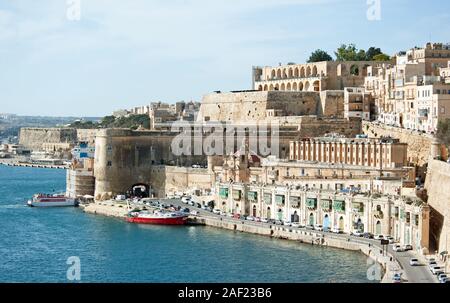 Die Valletta Waterfront, Valletta, Malta Stockfoto