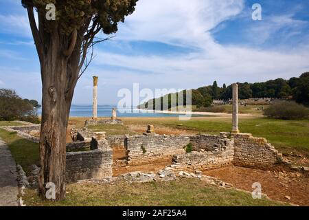 Römische Villa in der Bucht Verige im Nationalpark Brijuni, Istrien, Kroatien Stockfoto