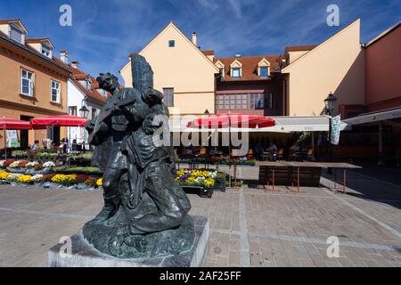 Petrica Kerempuh Monument an der zentralen Markt 'Dolac' in der Stadt Zagreb, Kroatien Stockfoto