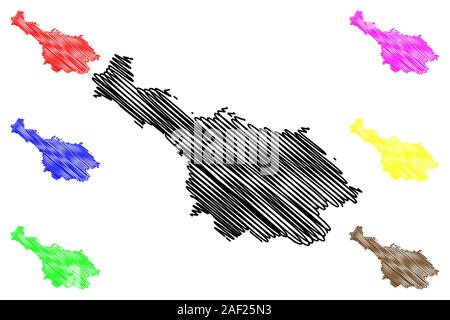 Cavan County Council (Irland, Grafschaften Irlands) Karte Vektor-illustration, kritzeln Skizze Cavan Karte Stock Vektor