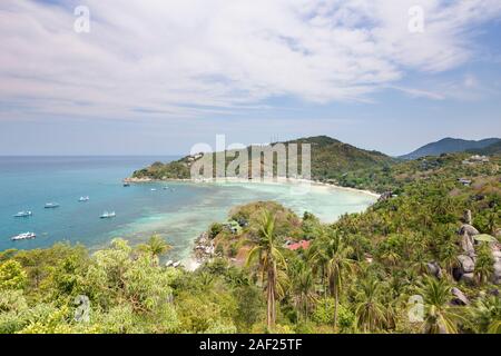 Anzeigen von Ao Chalok Baan Kao, Koh Tao, Thailand Stockfoto