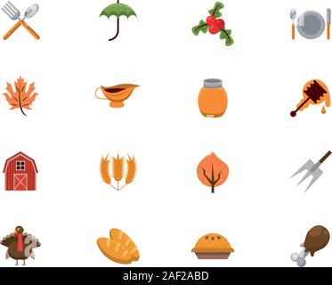 Bündel einrichten Danksagung Symbole Stock Vektor