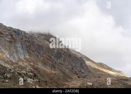 Bergkette entlang Bettmeralp, Wallis in den Schweizer Alpen in der Schweiz, in Westeuropa Stockfoto