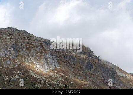 Bergkette entlang Bettmeralp, Wallis in den Schweizer Alpen in der Schweiz, in Westeuropa Stockfoto