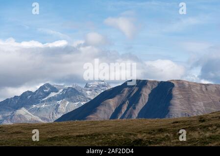 Bergkette entlang Bettmeralp, Wallis in den Schweizer Alpen in der Schweiz, in Westeuropa Stockfoto