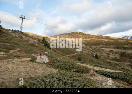 Bergkette entlang Bettmeralp, Wallis in den Schweizer Alpen in der Schweiz, in Westeuropa Stockfoto