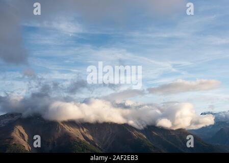 Bergkette entlang Bettmeralp, Wallis in den Schweizer Alpen in der Schweiz, in Westeuropa Stockfoto