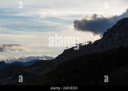 Bergkette entlang Bettmeralp, Wallis in den Schweizer Alpen in der Schweiz, in Westeuropa Stockfoto