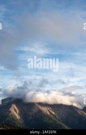 Bergkette entlang Bettmeralp, Wallis in den Schweizer Alpen in der Schweiz, in Westeuropa Stockfoto