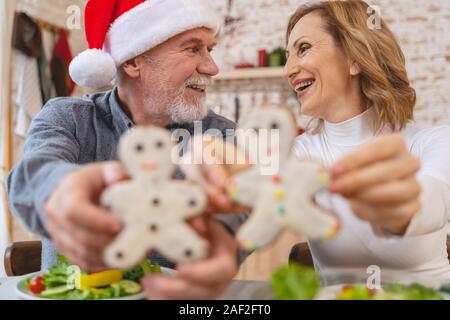 Nahaufnahme von fröhlichen Menschen, dass Spaß Stockfoto