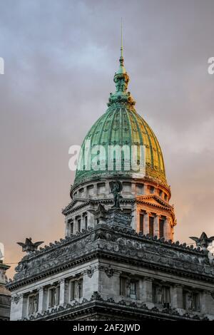 Goldene Stunde an den Bau der Kongress in Buenos Aires, Argentinien Stockfoto