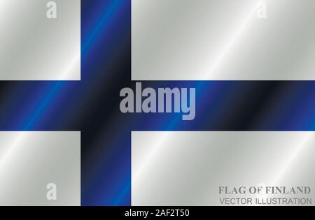 Banner mit Fahne von Finnland. Bunte Illustrationen mit Fahne für Design. Helle Abbildung mit Flagge. Vektor. Stock Vektor