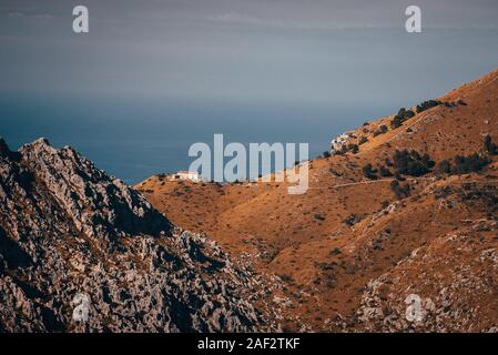 Berge von Mallorca, Spanien. Meer im Hintergrund Stockfoto