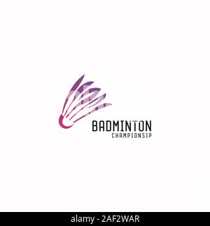 Federball-Symbol. Für Sport-Logo und Badminton Championship Logo Stock Vektor