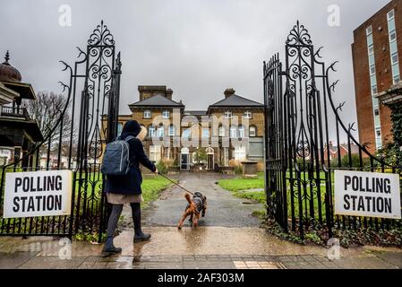 Brighton und Hove, Großbritannien. 12. Dezember, 2019. Ein Wahllokal in Hove Museum in Brighton und Hove Credit: Andrew Hasson/Alamy leben Nachrichten Stockfoto