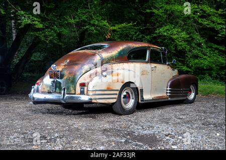 1947 Chevy Business Coupé mit schweren Patina Stockfoto