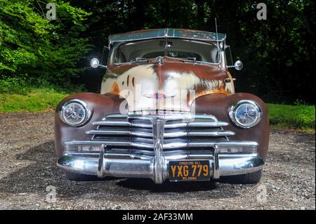 1947 Chevy Business Coupé mit schweren Patina Stockfoto