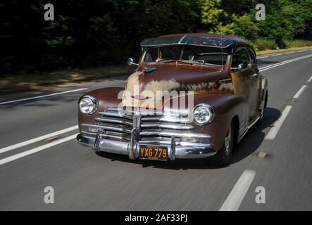 1947 Chevy Business Coupé mit schweren Patina Stockfoto