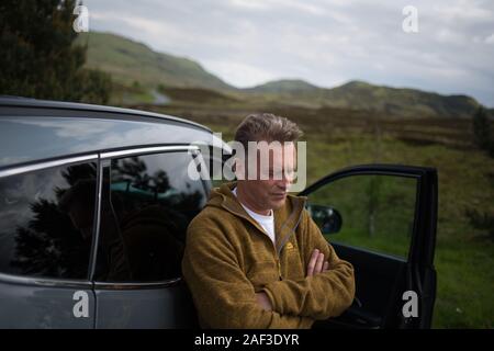 TV-Moderator Chris Packham, fotografiert auf der Strathbraan raven Cull, im Amulree, Schottland, am 7. Juni 2019. Stockfoto