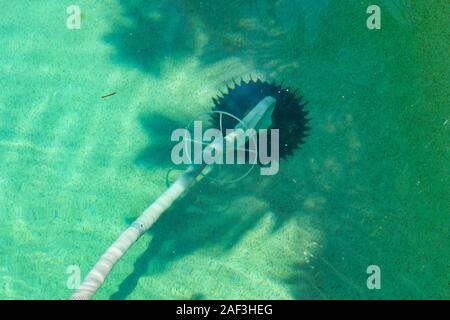 Versenkt Automatische Pool Cleaner bei der Arbeit. Stockfoto