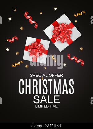 Abstract Vector Illustration Weihnachten Verkauf, Angebot Hintergrund. Winter heißen Discount Card Template Stock Vektor