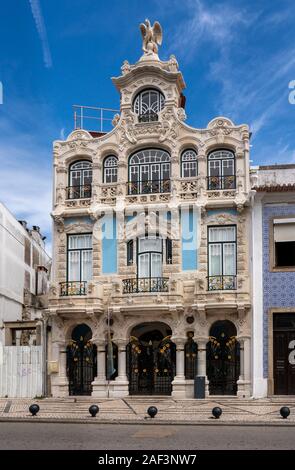 Aveiro, Portugal - 19 August 2019: reich verzierte Fassade des Museums des Jugendstils in Aveiro Stockfoto