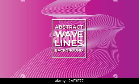 Schöne abstrakte Wave Line Hintergrund Design Template, abstrakte Mischung Design Vector, Pinky purpur violett Gradation, Weiß Schallwelle, EPS 10. Stock Vektor