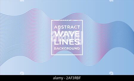 Schöne abstrakte Wave Line Hintergrund Design Template, abstrakte Mischung Design Vector, Grau Cyan Gradation, glänzenden und glitzernden Schallwelle, EPS 10. Stock Vektor