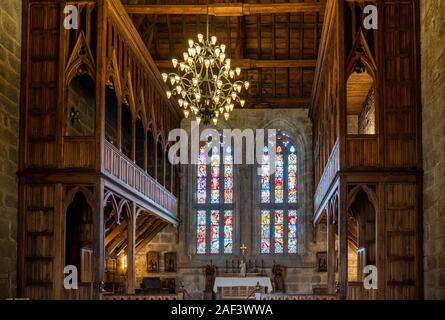 Guimaraes, Portugal - 18 August 2019: Kapelle im Inneren der Palast der Herzöge von Braganza in Guimaraes in Nordportugal Stockfoto