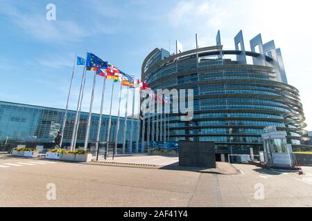 Louise Weiss Gebäude in Straßburg Frankreich. Sitz des Europäischen Parlaments Stockfoto