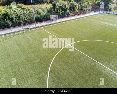 Kunstrasen Feld einer Fußball-Club von oben gesehen Stockfoto