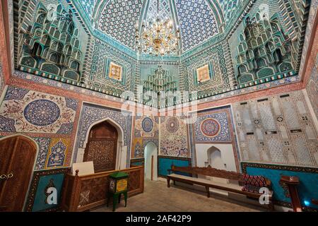 Schrein-Komplex von Qutham b. Abbas, Kusam Ibn Abbas Moschee, nekropole Schah-i-Wonders, Samarkand, Usbekistan, in Zentralasien Stockfoto