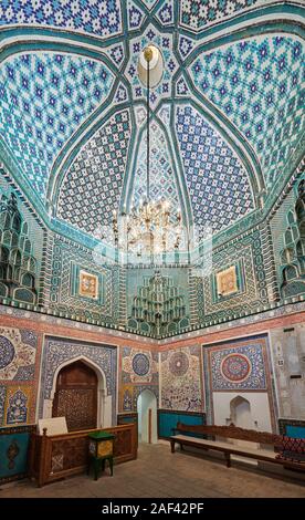 Schrein-Komplex von Qutham b. Abbas, Kusam Ibn Abbas Moschee, nekropole Schah-i-Wonders, Samarkand, Usbekistan, in Zentralasien Stockfoto