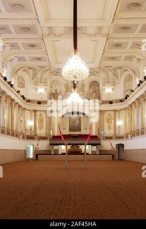 Spanische Hofreitschule Wien; Winter training Arena und die Arena, das Innere der Spanischen Hofreitschule, Hofburg, Wien Österreich Europa Stockfoto