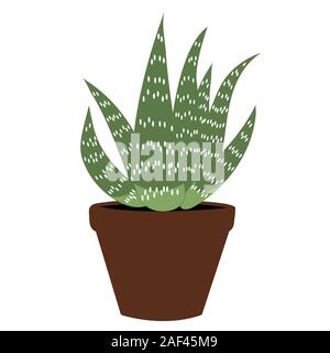 Aloe vera flach. Isolierte Lager Vector Illustration Stock Vektor