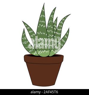 Aloe vera Cartoon. Isolierte Lager Vector Illustration Stock Vektor