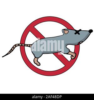 Gegen Schädlinge unterzeichnen. keine Maus, Ratte. isolierte Lager Vector Illustration Stock Vektor