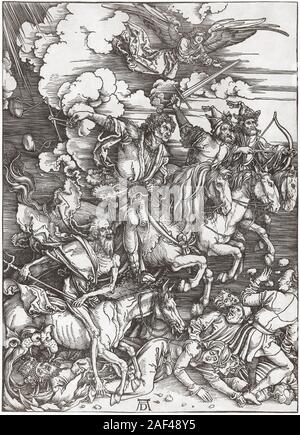 Die vier Reiter der Apokalypse. Nach einem 15. Jahrhundert Arbeiten von Albrecht Dürer. Stockfoto