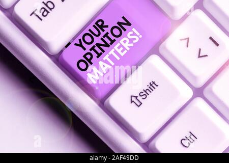 Text Zeichen anzeigen Ihre Meinung zählt. Business Foto Text zeigen Sie nicht mit etwas, was gerade gesagt wurde, Stockfoto