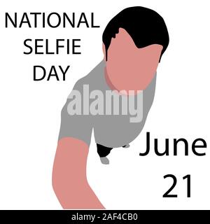 Man macht Fotos für nationale selfie Tag. isolierte Lager flachbild Vector Illustration Stock Vektor