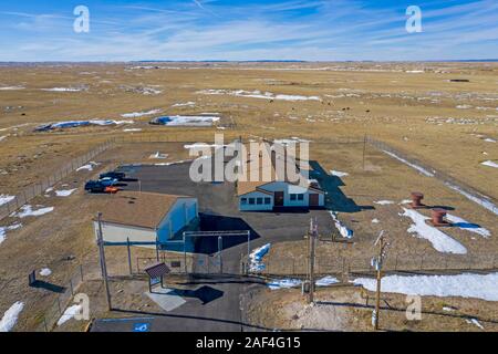 Cheyenne, Wyoming - dem ehemaligen Quebec 01 Launch Control site für Blauhelme Atomraketen. Die Website ist jetzt ein Museum von Woming State Parks betrieben Stockfoto