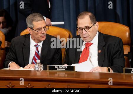 Us-Vertreter Jerrold Nadler (D-NY) spricht während der Markierung der Amtsenthebung des Repräsentantenhauses in Washington. Stockfoto