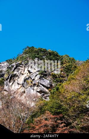 Spektakuläre Felsformationen an Shosenkyo Schlucht, Yamanashi Präfektur, Japan Stockfoto