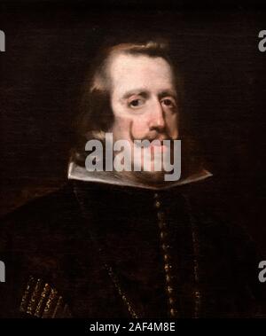 Philipp IV. von Spanien. Porträt von König Philipp IV. von Spanien durch das Studio von Diego Velazquez, Öl auf Leinwand, 1655 Stockfoto