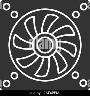 Abluftventilator glyph Icon. Klimaanlage. Silhouette Symbol. Belüftung. Negativer Platz. Vektor isoliert Abbildung Stock Vektor